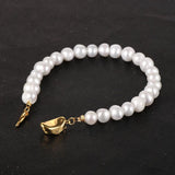 6mm Freshwater Pearls Beaded Bracelet, 18K Plating Clasp