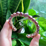 Purple Baroque Pearl Bracelet for Women, Freshwater Pearl Bangle