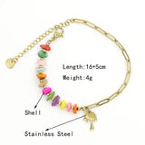 Coconut Tree Pendant Bracelet Stainless Steel Chain for Women