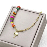 Coconut Tree Pendant Bracelet Stainless Steel Chain for Women