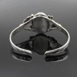 Boho Antique Silver Flowers Stone Bracelet for Women
