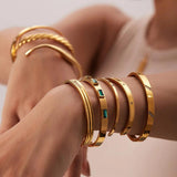 Enamel Bangles Set Zircon Bracelet for Women