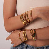 Enamel Bangles Set Zircon Bracelet for Women