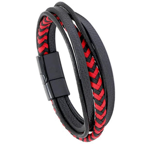 Red Weave Bracelets Bangles Vintage Leather Bracelet Men Party Gift