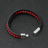 Red Weave Bracelets Bangles Vintage Leather Bracelet Men Party Gift