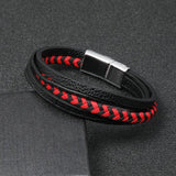 Red Weave Bracelets Bangles Vintage Leather Bracelet Men Party Gift