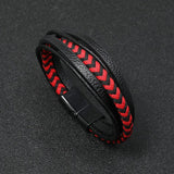 Red Weave Bracelets Bangles Vintage Leather Bracelet Men Party Gift