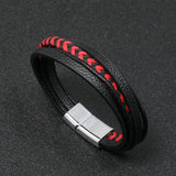 Red Weave Bracelets Bangles Vintage Leather Bracelet Men Party Gift
