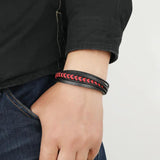 Red Weave Bracelets Bangles Vintage Leather Bracelet Men Party Gift