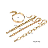 Bohemia Chain Cuff Bracelet Set For Women Twisted Rope Bangle