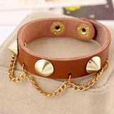 Gothic Punk Cuspidal Spikes Rivet Leather Cuff Bracelet