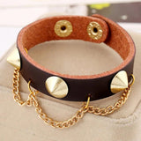 Gothic Punk Cuspidal Spikes Rivet Leather Cuff Bracelet