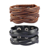 Braided Men Punk Jewelry Multilayer Sporty Bangles
