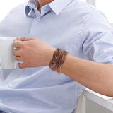 Braided Men Punk Jewelry Multilayer Sporty Bangles