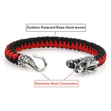 Men Stainless Steel Dragon Head Paracode Bracelet