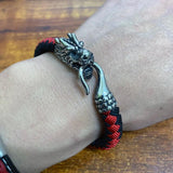 Men Stainless Steel Dragon Head Paracode Bracelet