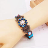 Bohemian Crystal Leather Bracelet for Women