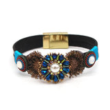 Bohemian Crystal Leather Bracelet for Women
