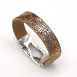 Wide Leather Bracelet for Women with Magnet Buckle