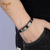 Religion Jewelry Leather Bangles Stainless Steel Bracelets for Man Women