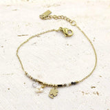 Bohemian Clover Pendant Stainless Steel Chain Bracelet