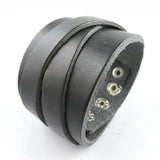 Wide Leather Cuff Wraped Bangles Punk Rock Vintage Men Double Braided Bracelet