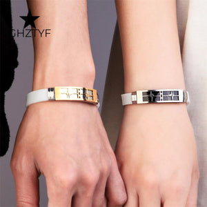 Heartbeat Bracelet Rubber Belt - Stainless Steel Jewelry