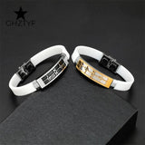 Heartbeat Bracelet Rubber Belt - Stainless Steel Jewelry
