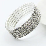 Crystal Rhinestone Elastic Bracelet Bling Wristband Wedding Bridal Jewelry