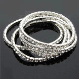 Crystal Rhinestone Elastic Bracelet Bling Wristband Wedding Bridal Jewelry