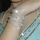Crystal Rhinestone Elastic Bracelet Bling Wristband Wedding Bridal Jewelry