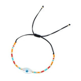 Boho Summer Rainbow Bracelet Colorful Tila Beads Evil Eye Jewelry Gift
