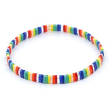 Boho Summer Rainbow Bracelet Colorful Tila Beads Evil Eye Jewelry Gift