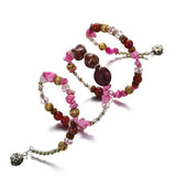 Multilayer Crystal Ceramic Resin Stone Strand Bracelet Women Wood Rhinestone Bea