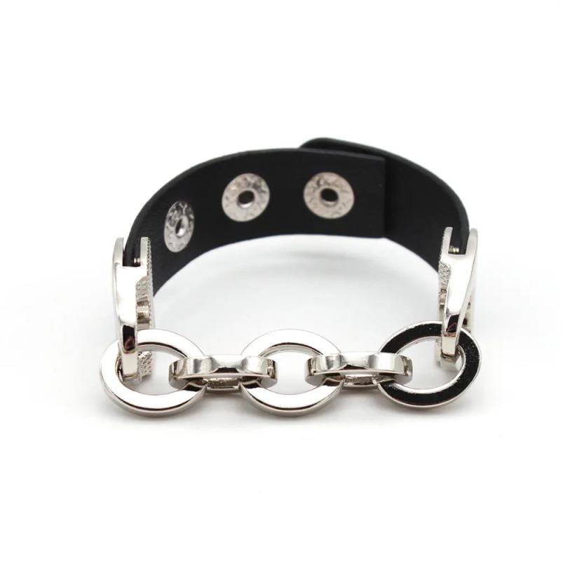 Wide Cuff Leather Bracelet Vintage Punk Jewelry