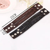 Brown Leather Braided Cuff Bangles Wristband Wrap Bracelet