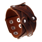 Vintage Brown Leather Wrap Bracelet Cuff