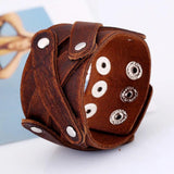Vintage Brown Leather Wrap Bracelet Cuff