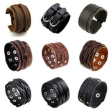 KOtik Vintage Leather Bracelet Men Punk Retro Multilayer