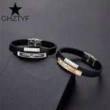 Vintage Stainless Steel Wing Bracelet Rubber Wristband Couple Jewelry