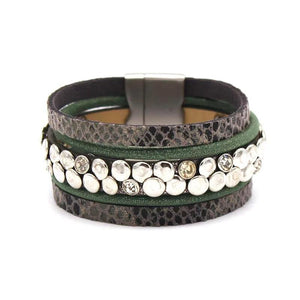 Retro Snake Skin Leopard Print Ethnic Bracelet