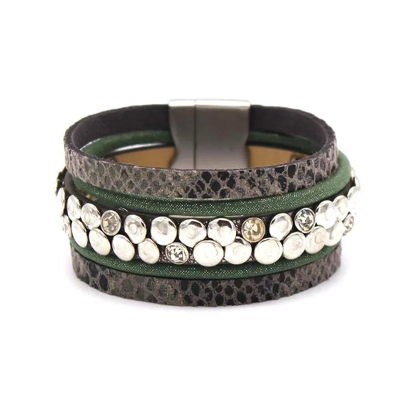 Retro Snake Skin Leopard Print Ethnic Bracelet