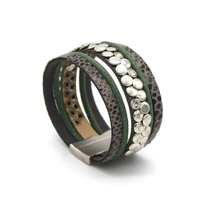 Retro Snake Skin Leopard Print Ethnic Bracelet