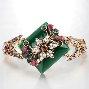 Vintage Crystal Flower Bracelets For Women Antique Indian Jewelry