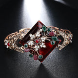 Vintage Crystal Flower Bracelets For Women Antique Indian Jewelry