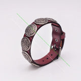 Antique Southwest Flower Concho Studded Leather Bracelet