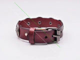 Antique Southwest Flower Concho Studded Leather Bracelet