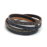 Women's Leather Cuff Bracelet Multilayer Wide Wrap Jewelry