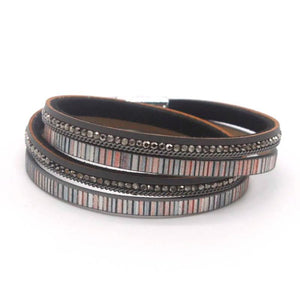 Women's Leather Cuff Bracelet Multilayer Wide Wrap Jewelry