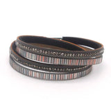 Women's Leather Cuff Bracelet Multilayer Wide Wrap Jewelry